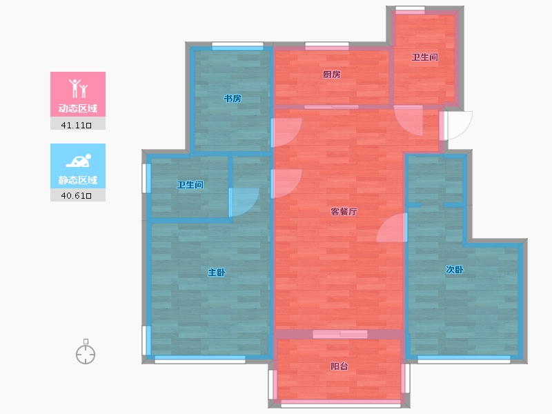 浙江省-杭州市-祥生云湖城F114,3,8,17号楼92m2-73.60-户型库-动静分区