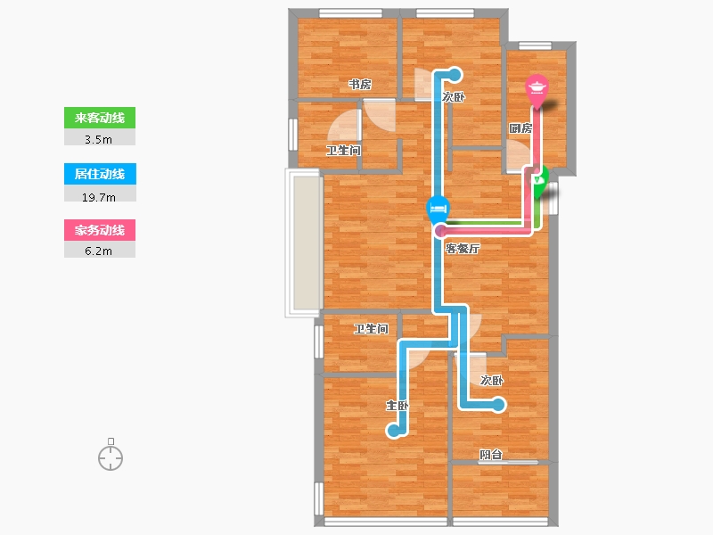 浙江省-杭州市-中国中铁溪畔云璟府3,4,5,6,13,17号楼117m2-93.60-户型库-动静线