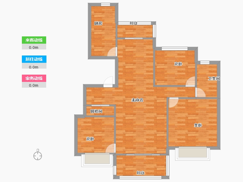 浙江省-杭州市-恒大御泉四季建面112m²-89.60-户型库-动静线