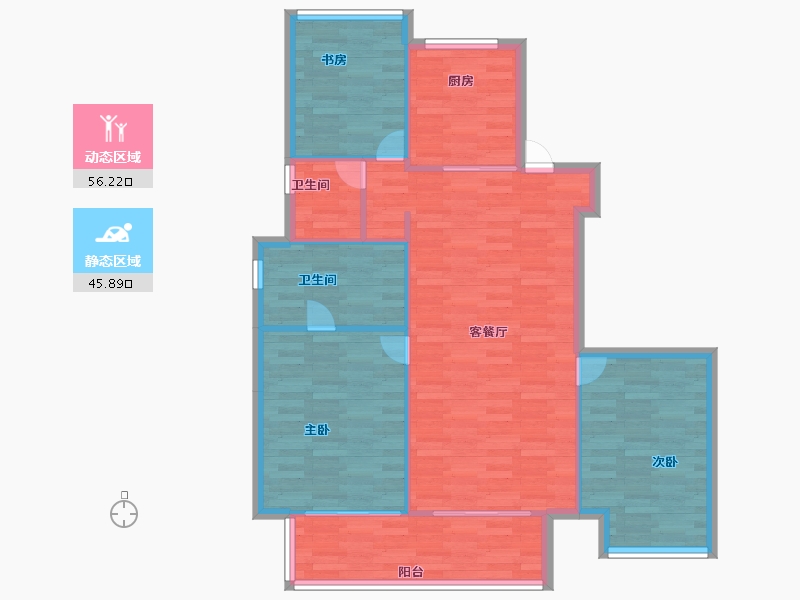 浙江省-杭州市-天阳云栖梅林建面117m²-93.60-户型库-动静分区