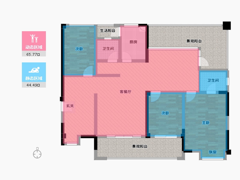 四川省-巴中市-恩阳首座-124.33-户型库-动静分区