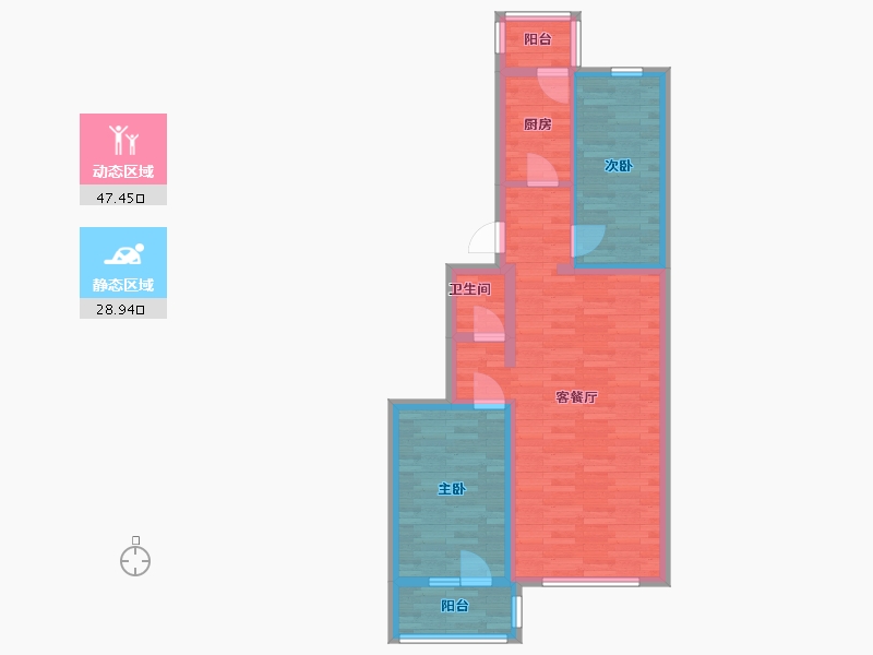 北京-北京市-清欣园-67.45-户型库-动静分区