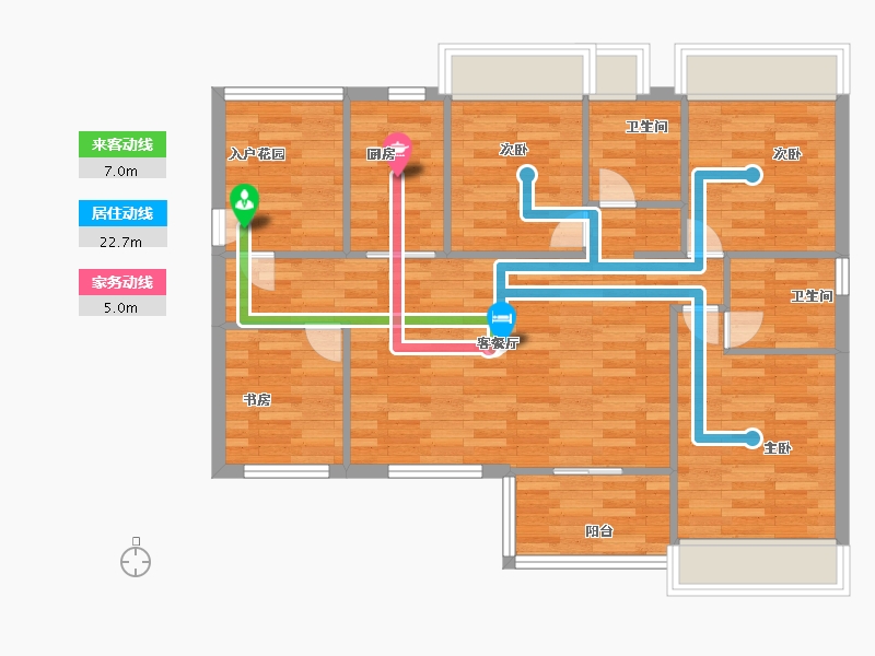 广东省-广州市-越秀东坡10栋107m²-85.60-户型库-动静线