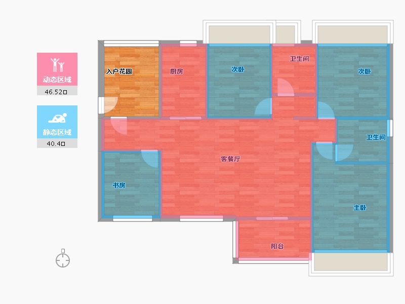 广东省-广州市-越秀东坡10栋107m²-85.60-户型库-动静分区