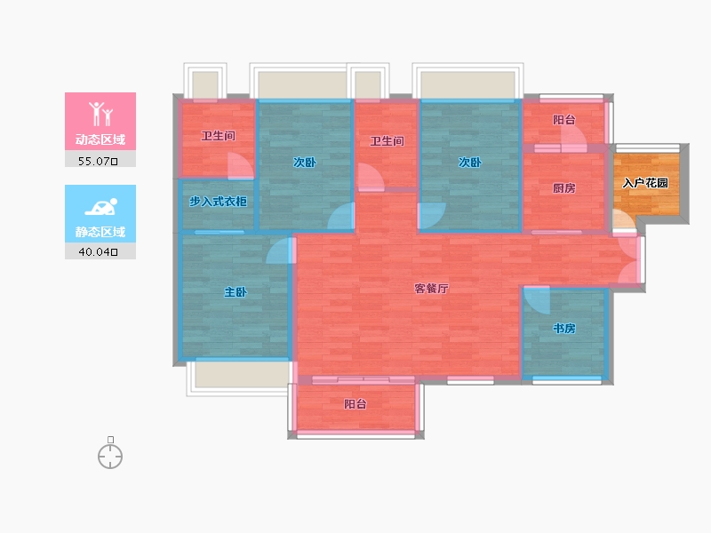 广东省-广州市-越秀东坡112m²-89.60-户型库-动静分区