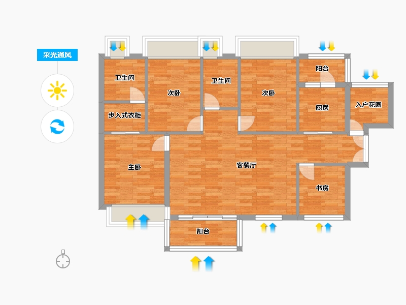 广东省-广州市-越秀东坡112m²-89.60-户型库-采光通风