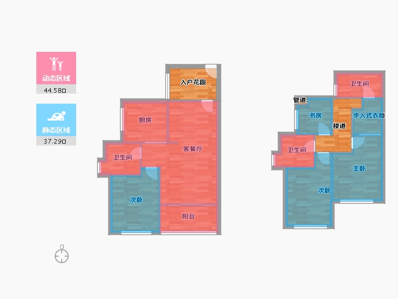 广东省-广州市-越秀东坡103m²-82.39-户型库-动静分区