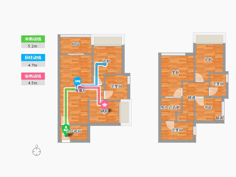 广东省-广州市-越秀东坡105m²-84.01-户型库-动静线