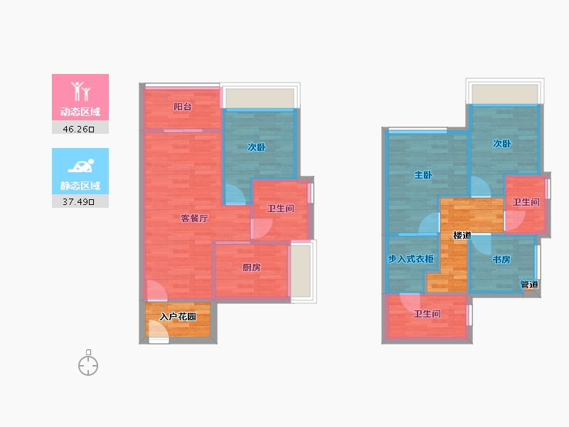 广东省-广州市-越秀东坡105m²-84.01-户型库-动静分区