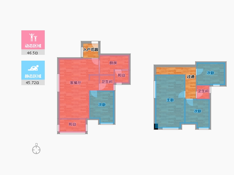 广东省-广州市-保利半岛9栋116m²-92.80-户型库-动静分区