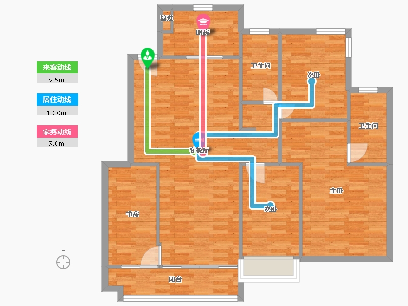 广东省-广州市-保利半岛133m²-106.49-户型库-动静线