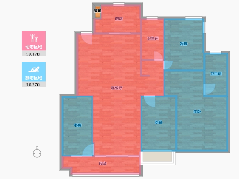 广东省-广州市-保利半岛133m²-106.49-户型库-动静分区