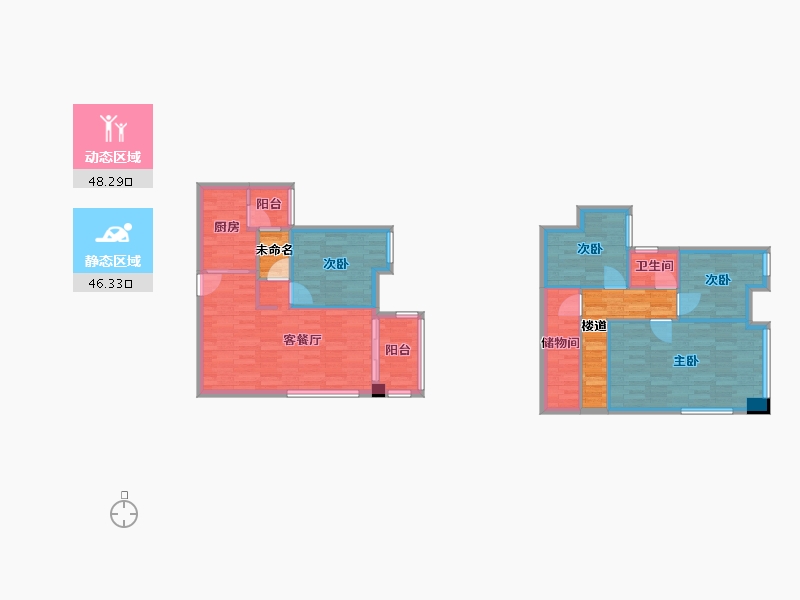 广东省-广州市-保利半岛9栋117m²-93.60-户型库-动静分区