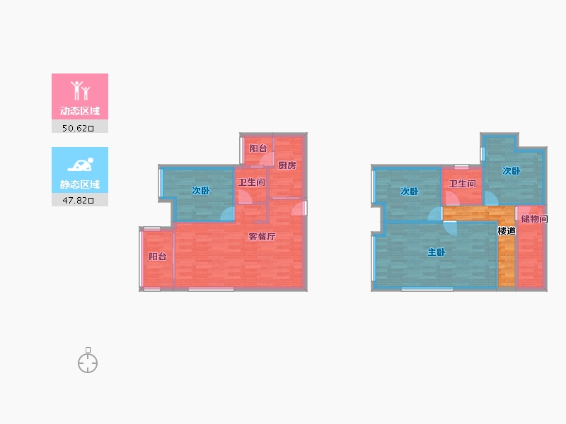 广东省-广州市-保利半岛9栋117m²-93.60-户型库-动静分区