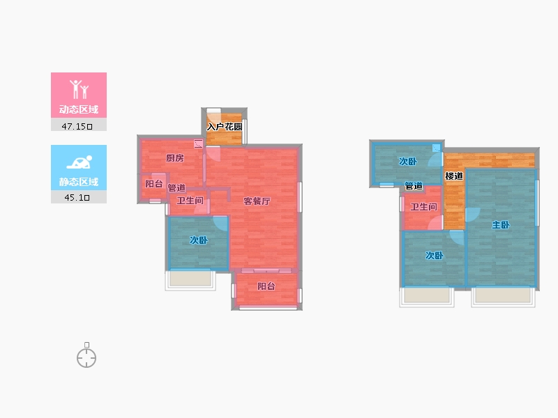 广东省-广州市-保利半岛9栋116m²-92.80-户型库-动静分区