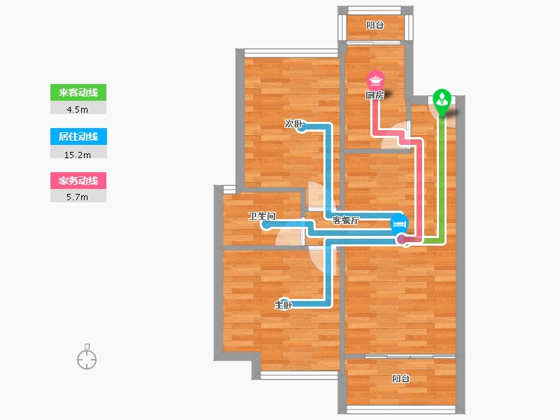 广东省-广州市-广晟圣淘沙1栋,3栋71m²-56.80-户型库-动静线