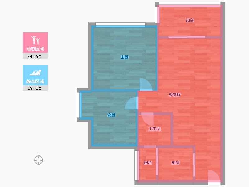 广东省-广州市-广晟圣淘沙1栋,3栋59m²-47.20-户型库-动静分区