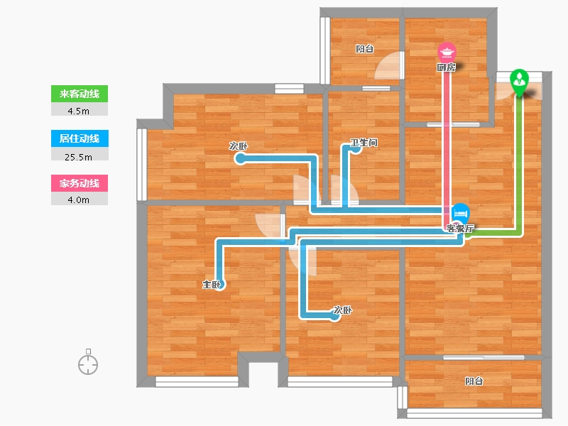 广东省-广州市-广晟圣淘沙87m²-69.60-户型库-动静线