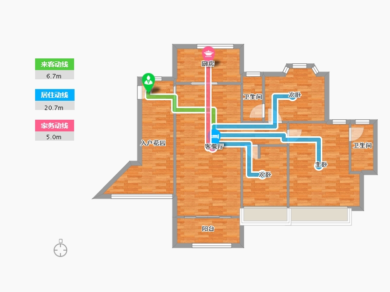 广东省-广州市-景业东湖洲豪园8号楼,9号楼117m²-101.40-户型库-动静线