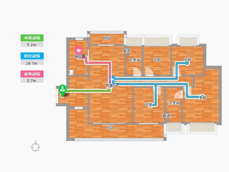 广东省-广州市-南沙水恋143m²-115.84-户型库-动静线