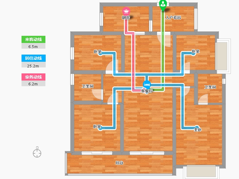 广东省-广州市-南沙水恋125m²-102.75-户型库-动静线