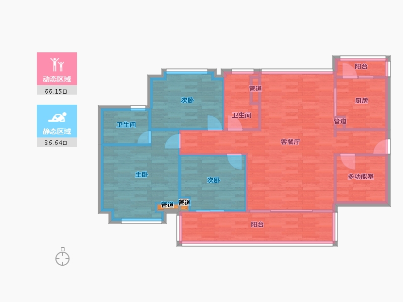 广东省-广州市-南沙水恋2号楼,4号楼117m²-93.60-户型库-动静分区