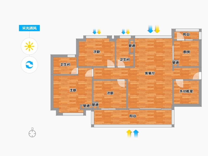 广东省-广州市-南沙水恋2号楼,4号楼117m²-93.60-户型库-采光通风