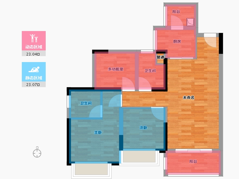 广东省-广州市-南沙水恋3栋94m²-63.10-户型库-动静分区