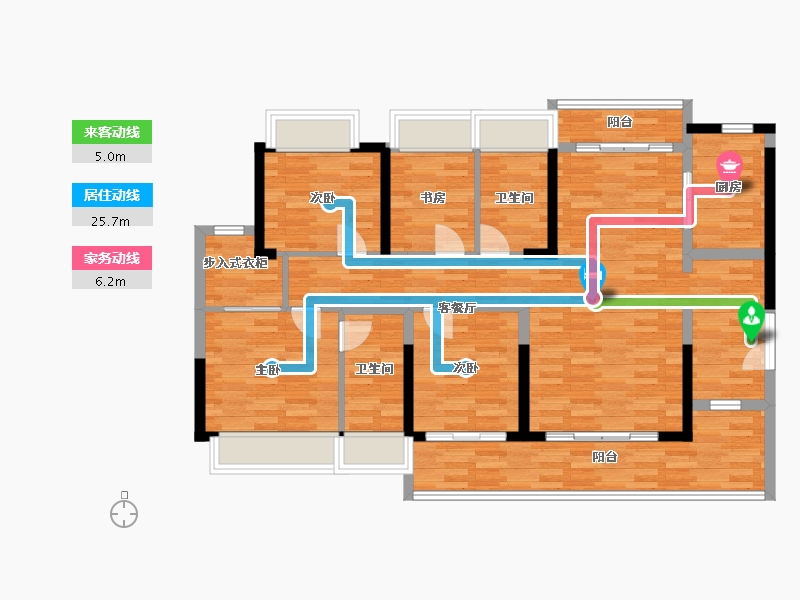 广东省-广州市-南沙水恋3栋139m²-111.20-户型库-动静线