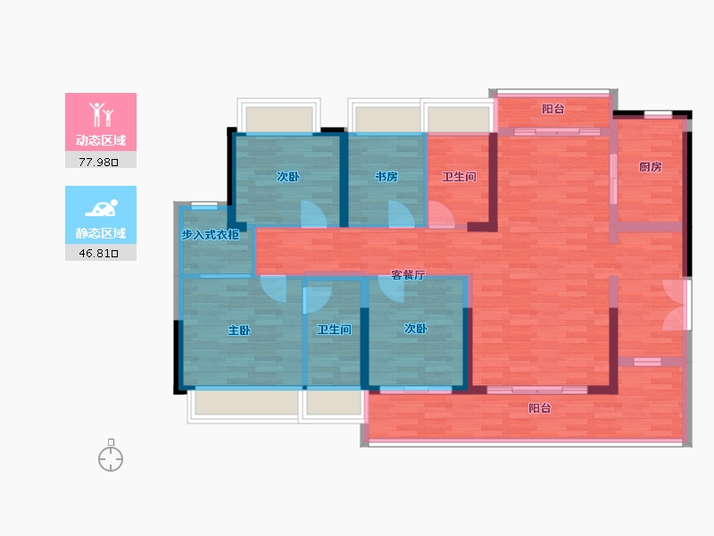 广东省-广州市-南沙水恋3栋139m²-111.20-户型库-动静分区