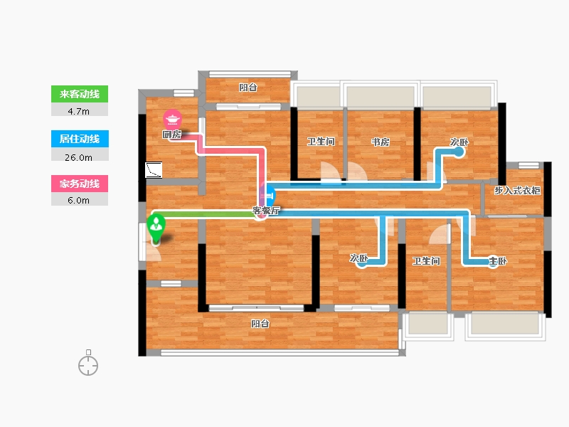 广东省-广州市-南沙水恋3栋139m²-111.20-户型库-动静线