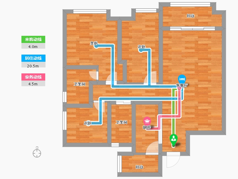 广东省-广州市-中央郡2栋92m²-73.59-户型库-动静线