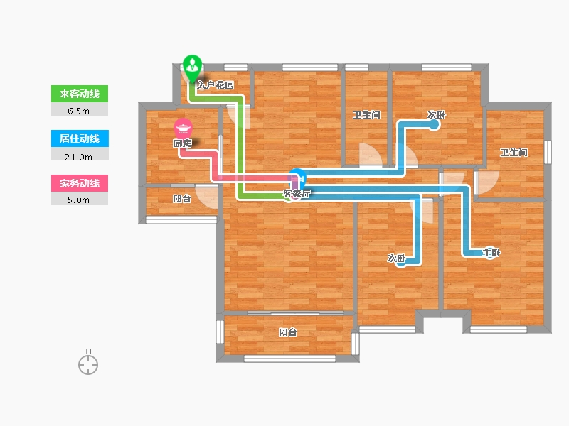 广东省-广州市-中央郡2栋106m²-84.80-户型库-动静线