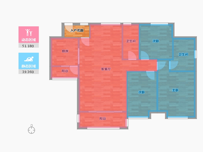 广东省-广州市-中央郡2栋106m²-84.80-户型库-动静分区