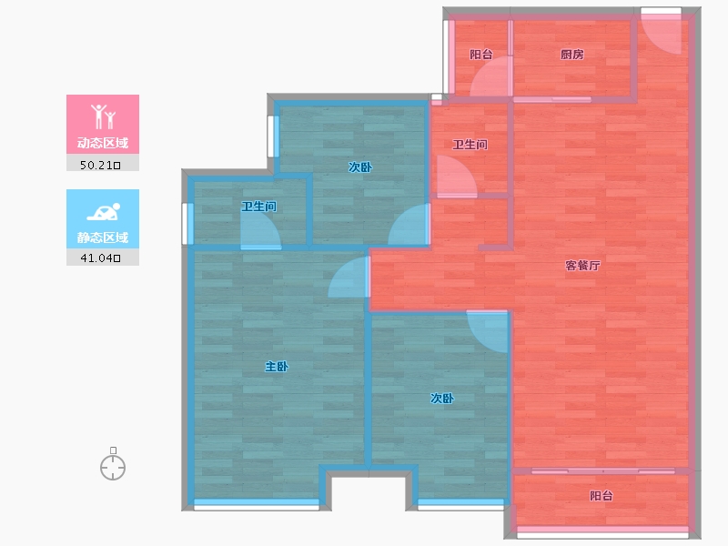 广东省-广州市-珠江源昌花园B1栋104m²-83.20-户型库-动静分区