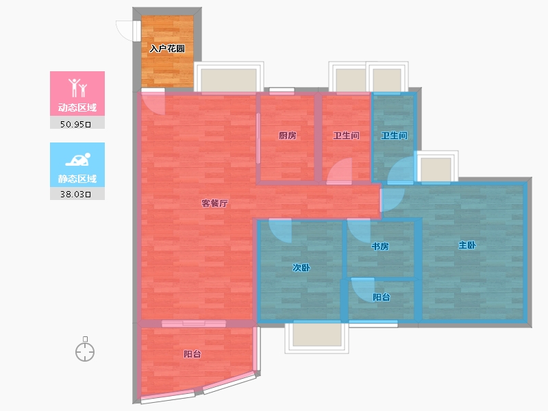 广东省-广州市-星河山海湾107m²-83.49-户型库-动静分区