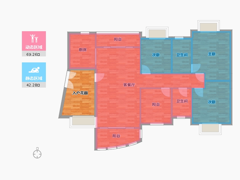 广东省-广州市-星河山海湾123m²-112.76-户型库-动静分区