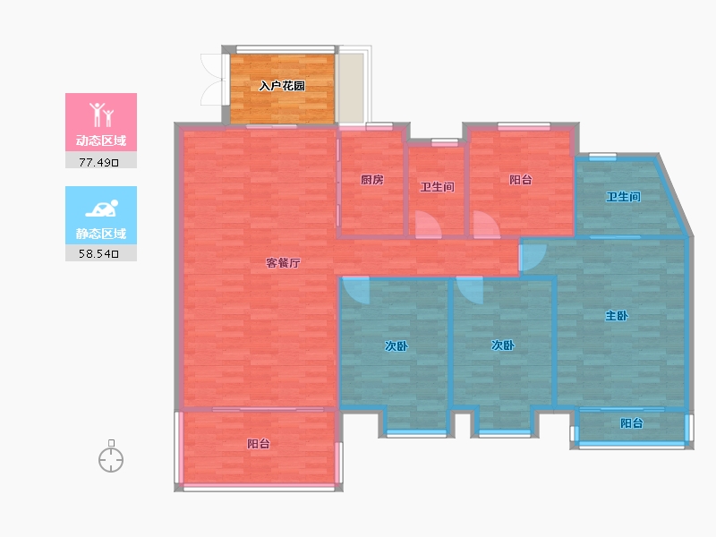 广东省-广州市-星河山海湾143m²-132.54-户型库-动静分区