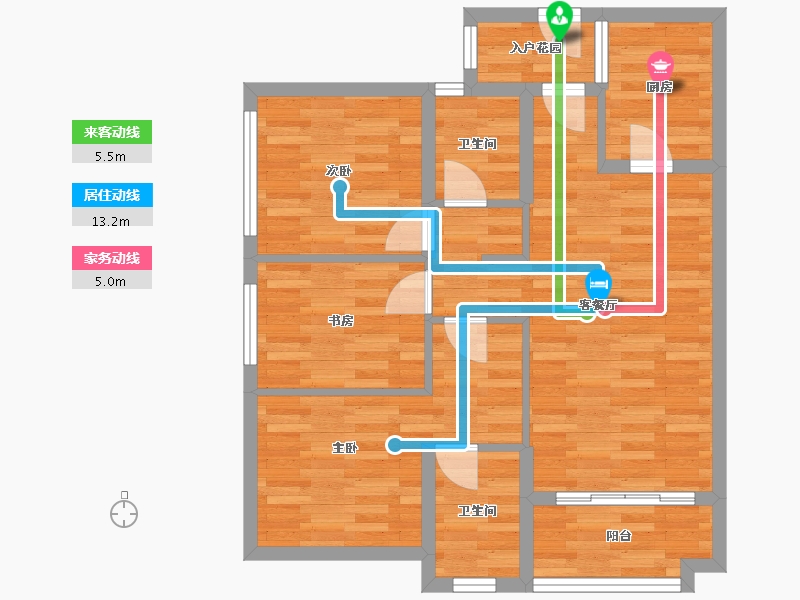 广东省-广州市-金科博翠明珠92m²-73.60-户型库-动静线