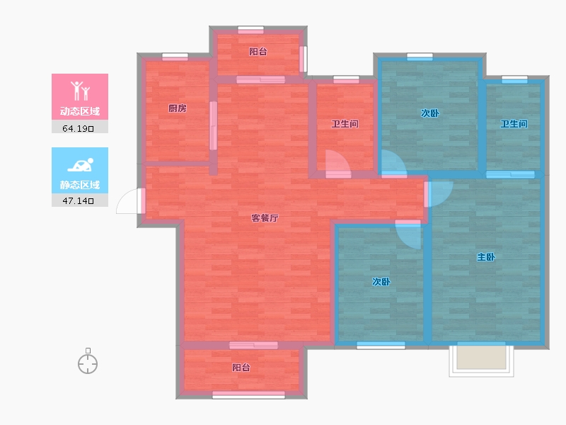 河南省-郑州市-海龙钰苑-99.00-户型库-动静分区