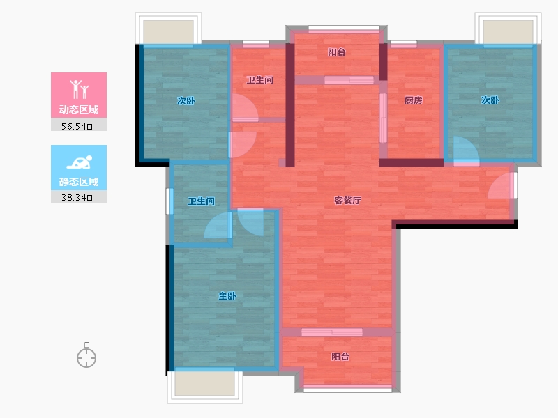 广东省-广州市-保利·花海湾-83.95-户型库-动静分区