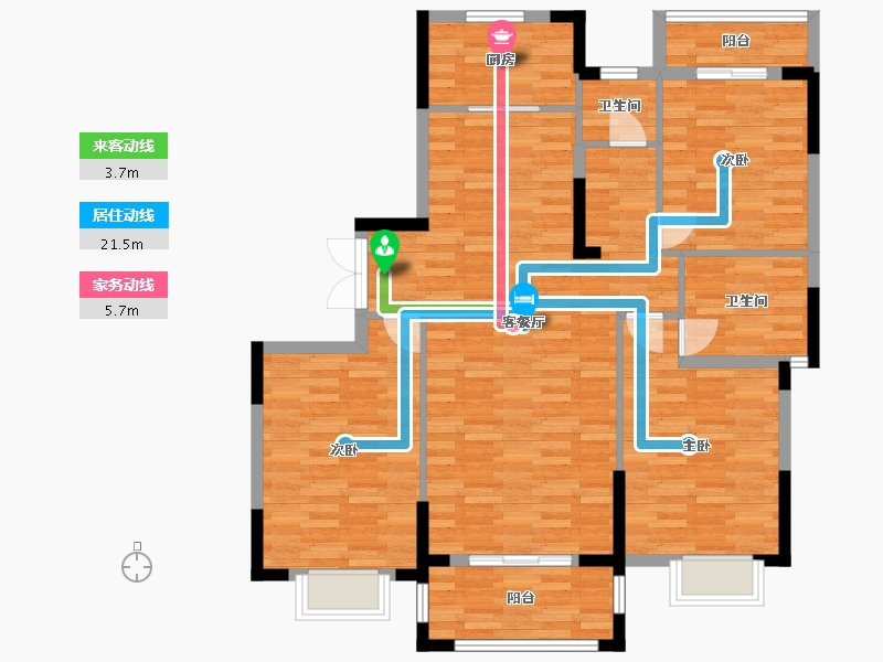 湖南省-岳阳市-御公馆-107.08-户型库-动静线