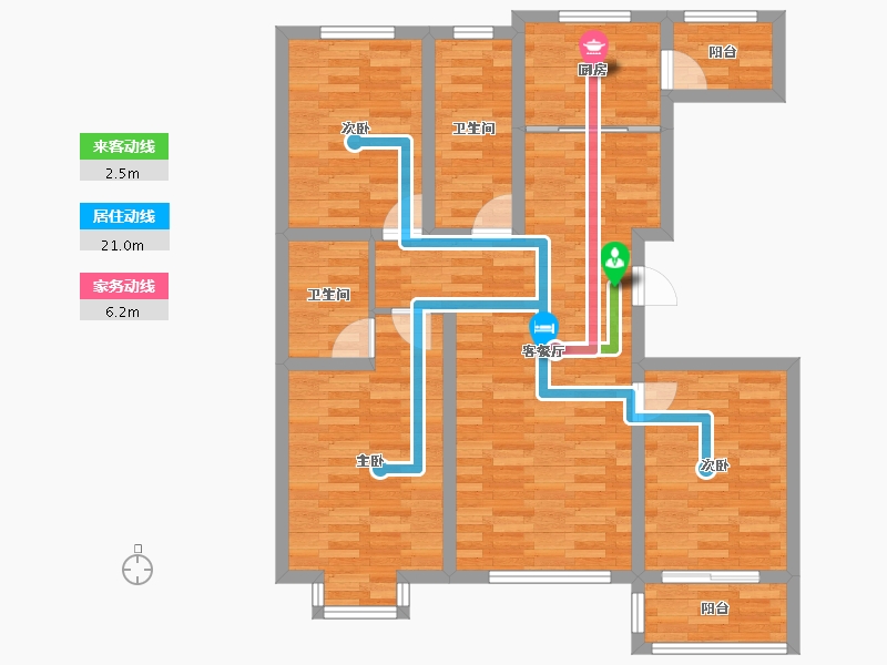 河北省-沧州市-东方丽都-90.53-户型库-动静线