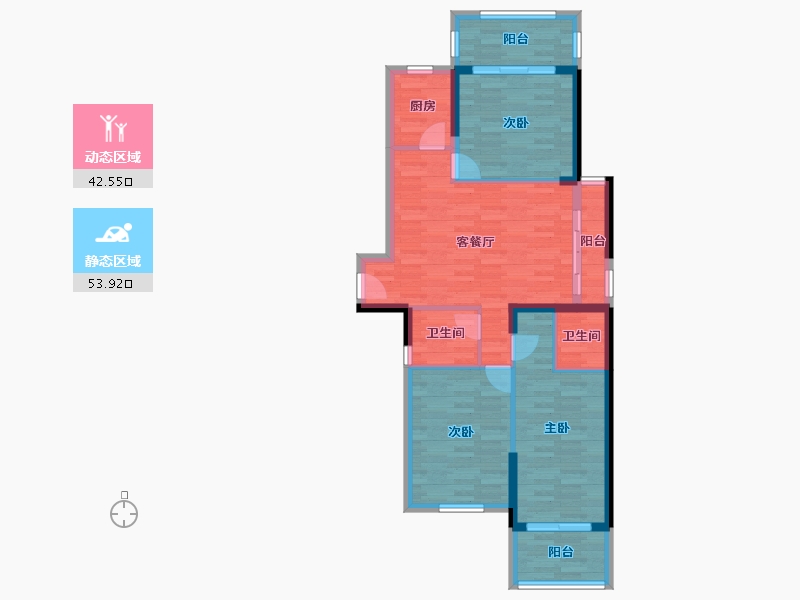 福建省-南平市-宏林世纪城-86.33-户型库-动静分区