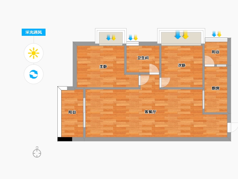 广东省-广州市-科城山庄峻森园C9C10栋70m2-56.00-户型库-采光通风