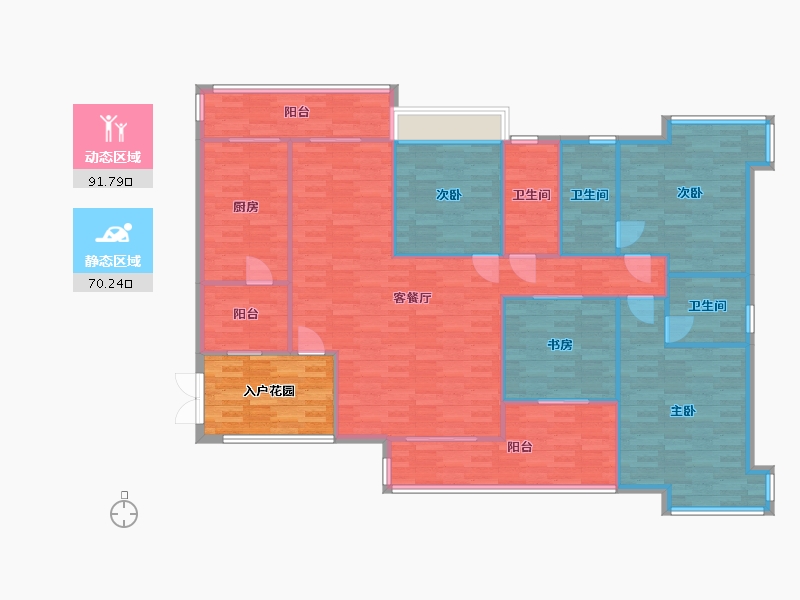 广东省-广州市-科城山庄峻森园C17栋178m2-158.74-户型库-动静分区