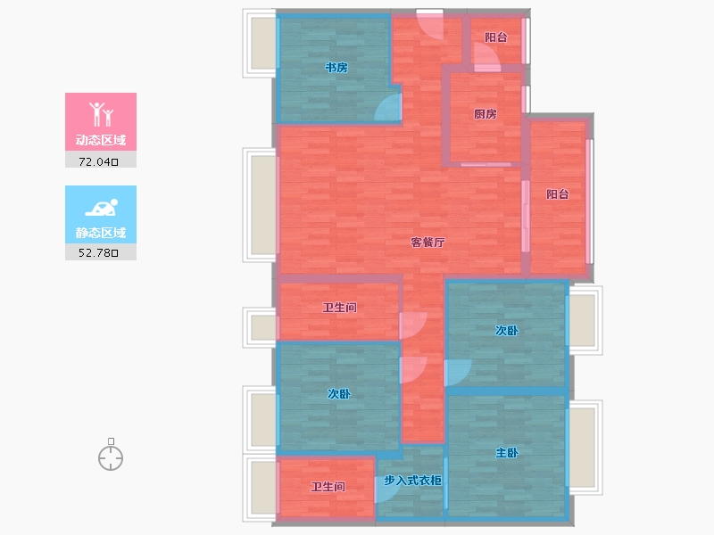 广东省-广州市-龙湖双珑原著11栋140m2-111.76-户型库-动静分区