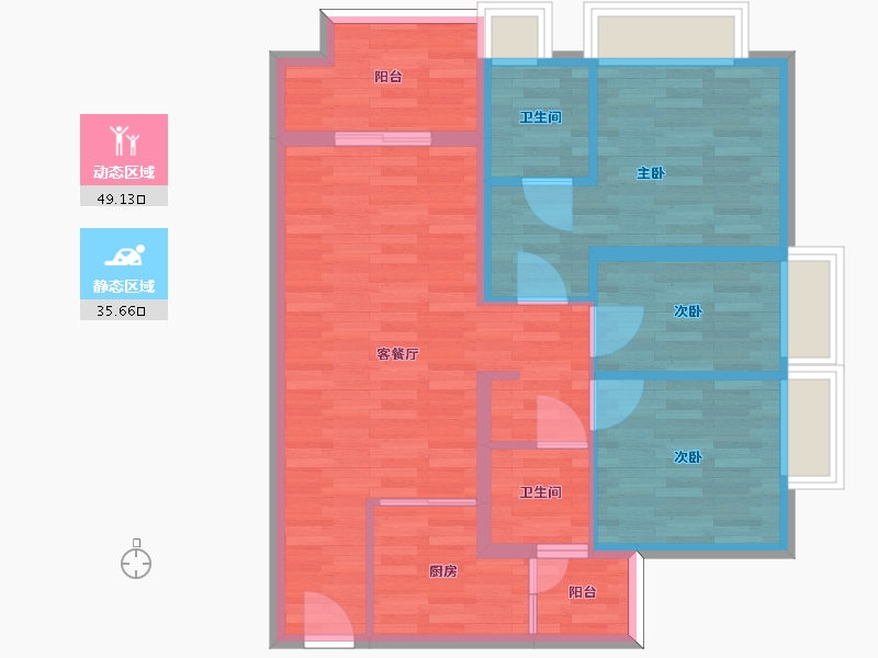 广东省-广州市-品秀星樾94m2-75.20-户型库-动静分区