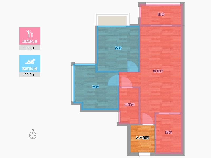 广东省-广州市-实地常春藤5栋76m2-60.80-户型库-动静分区