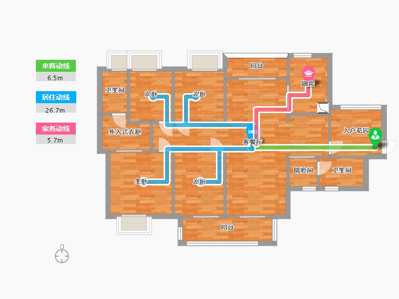 广东省-广州市-实地常春藤5栋126m2-100.80-户型库-动静线